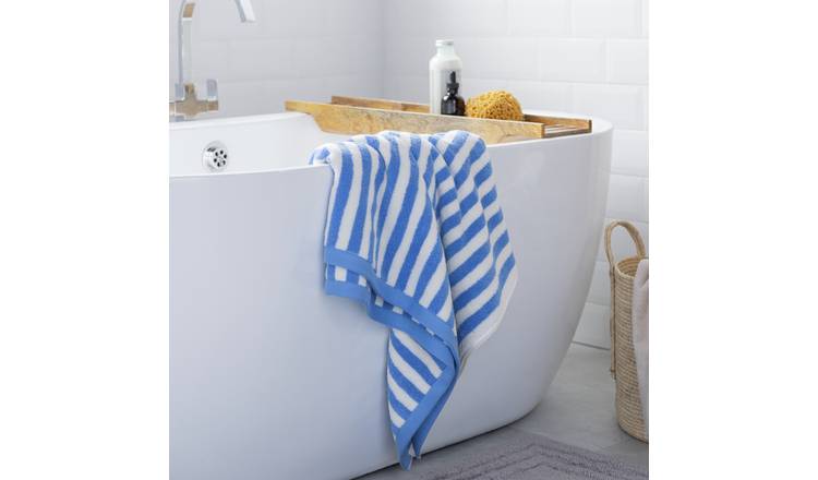 Habitat Blue Stripe Hand Towel