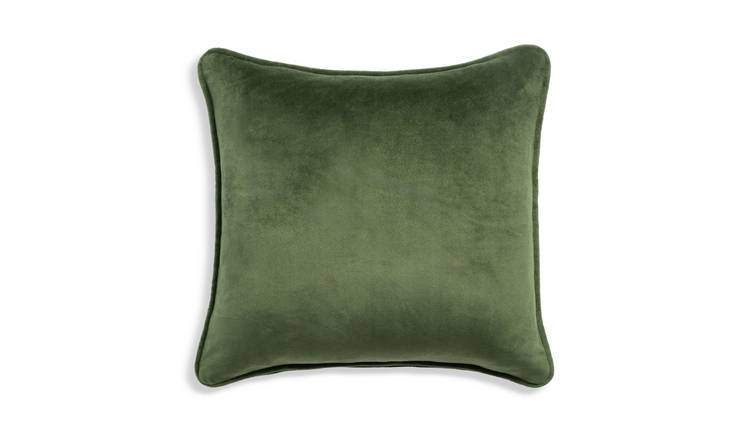 Habitat Velvet Cushion Cover - 2 Pack - Moss Green - 43x43cm