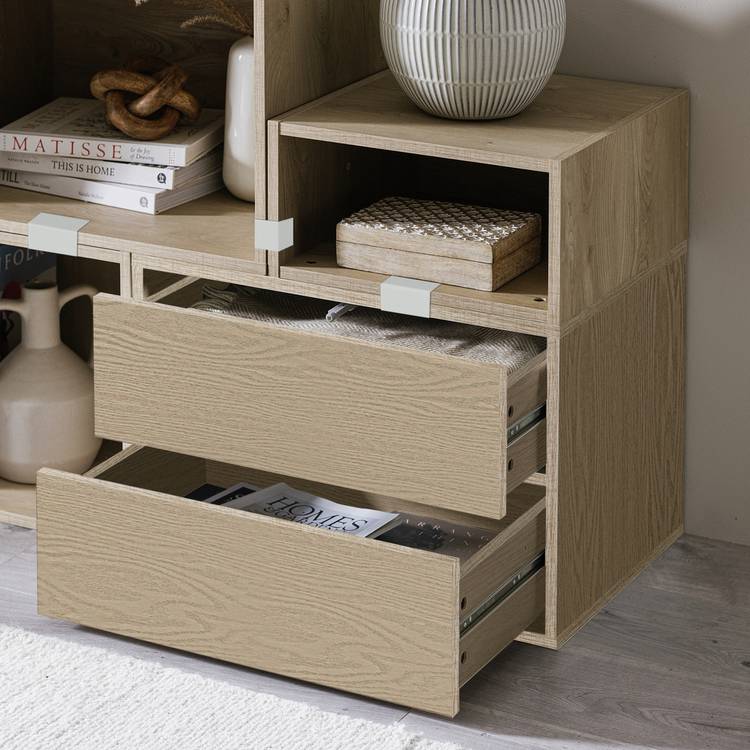 Habitat Rubrics Modular Single Drawers Unit - Oak 0