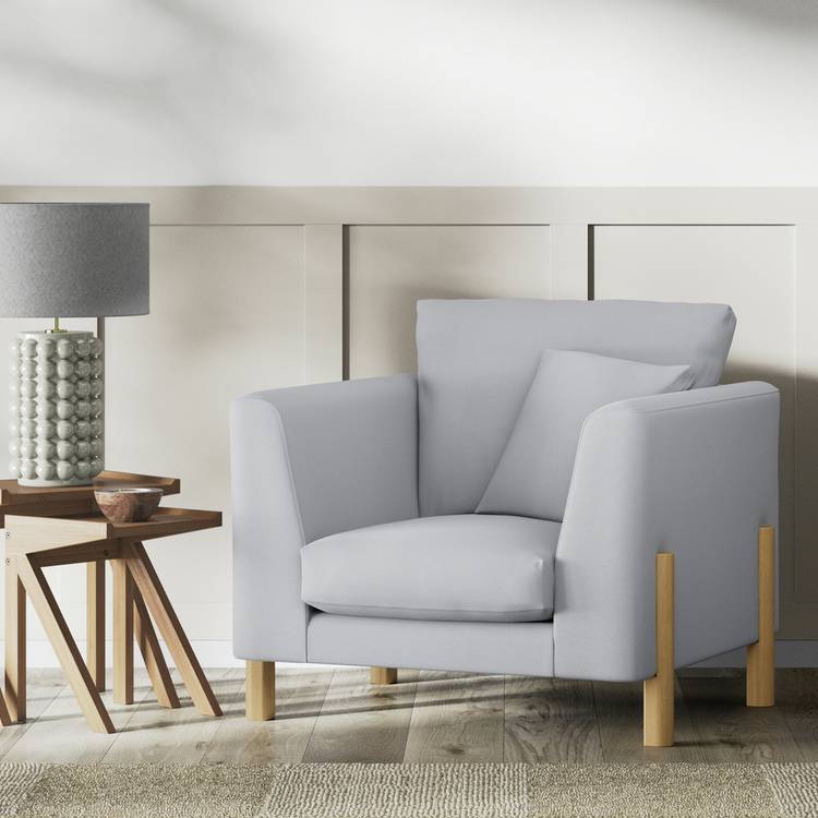 Habitat Aston Fabric Armchair - Grey - Ash Leg 0