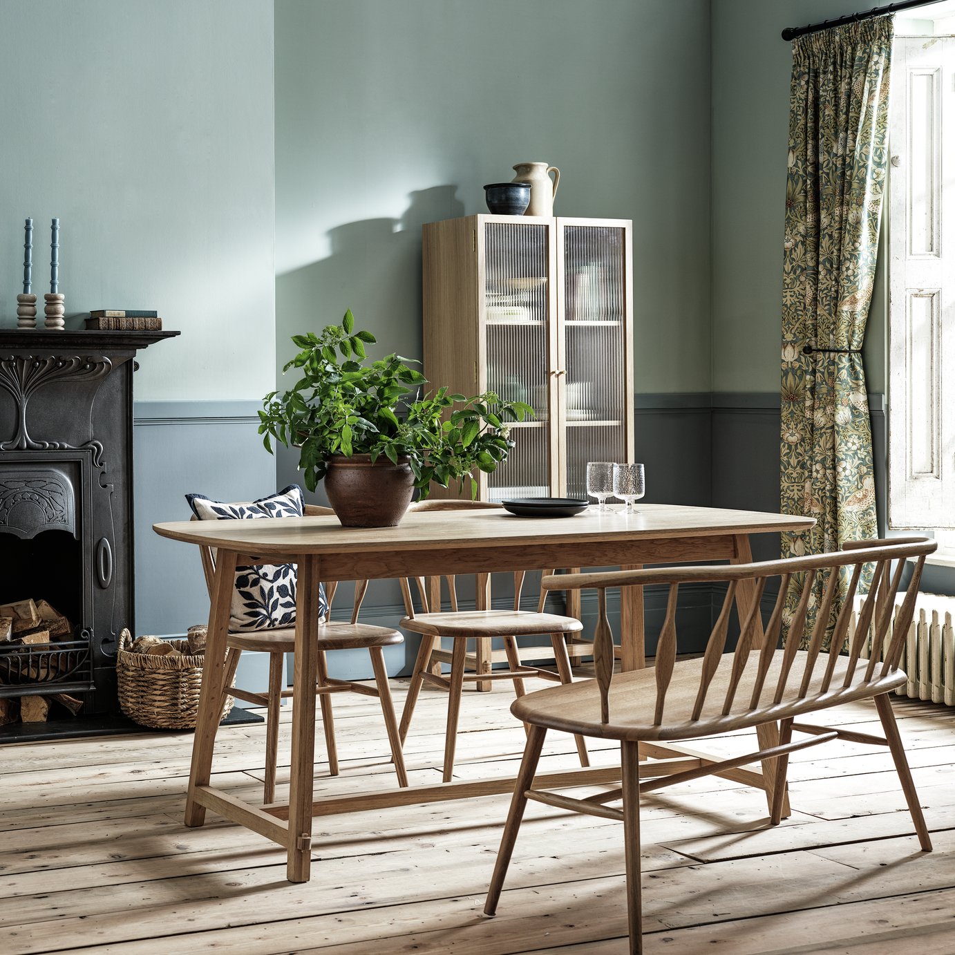 Buy Habitat x Morris & Co. Natural Dining Table, Bench &2 Chairs