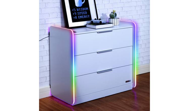 X Rocker Electra 3 Drawer Chest - White