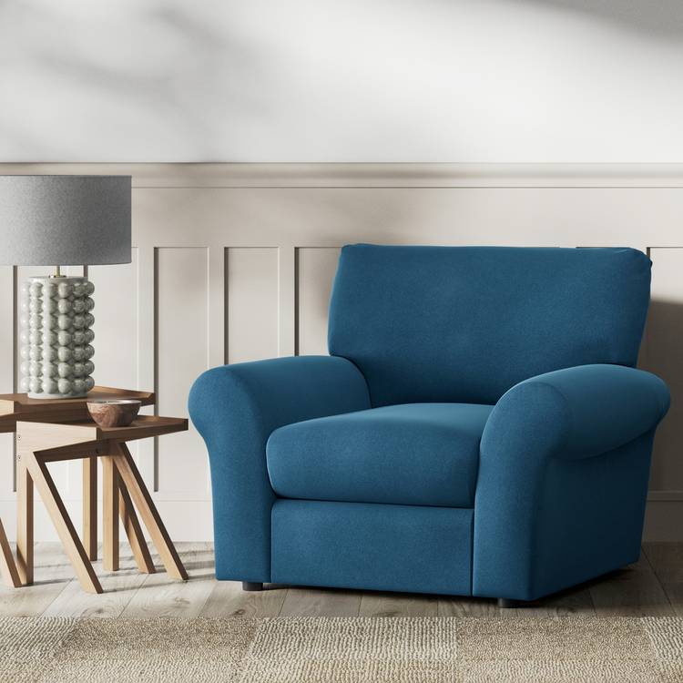 Habitat Molton Velvet Armchair - Ink Blue 0