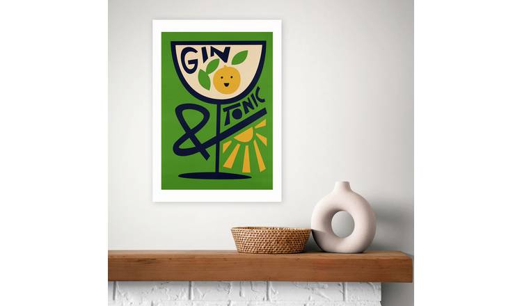 East End Prints Gin & Tonic Art Print - A3