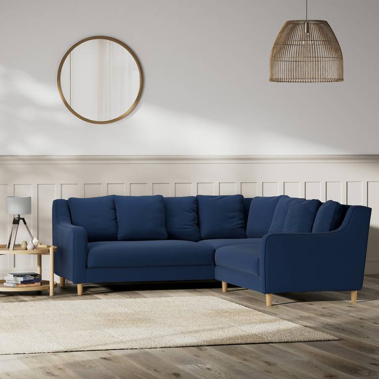 Habitat Swift Reversible Corner Sofa - Navy - Ash Leg 0