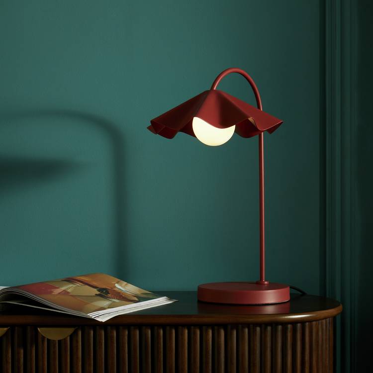 Habitat Yuno Pleat Metal Table Lamp - Red 0