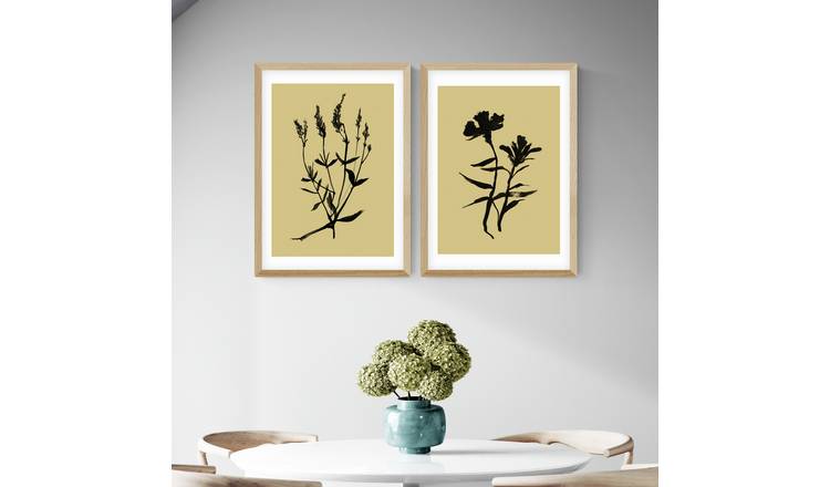 East End Prints Inky Botanical Oak Frame Art Print - A2