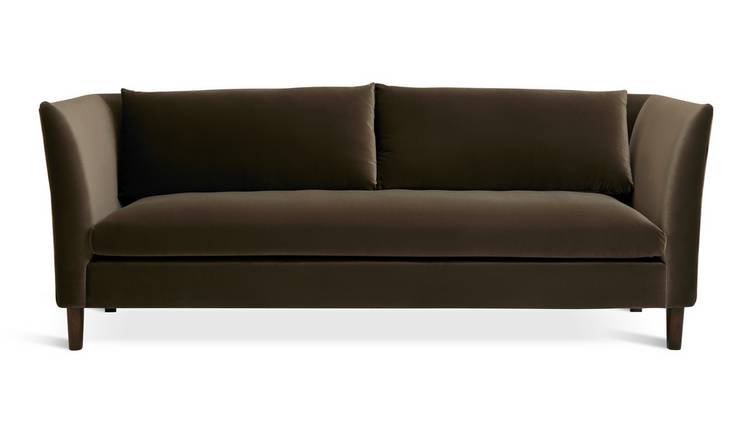 Habitat Hawley Velvet 3 Seater Sofa - Brown