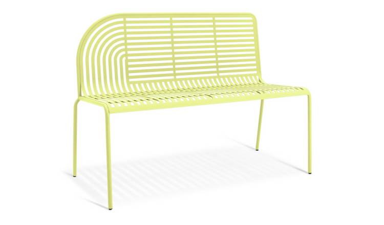 Habitat 60 Lucinda 2 Seater Metal Garden Bench - Yellow