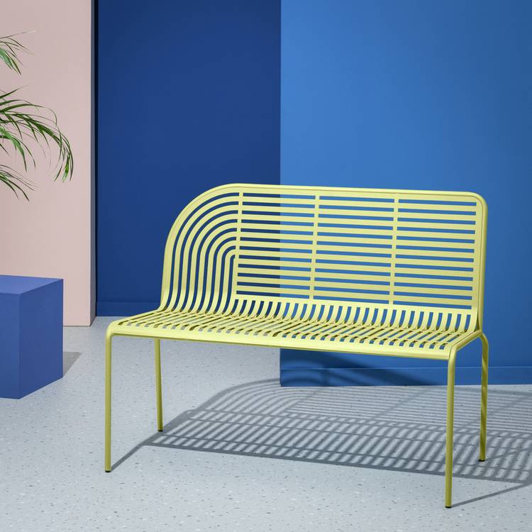 Habitat 60 Lucinda 2 Seater Metal Garden Bench - Yellow 0