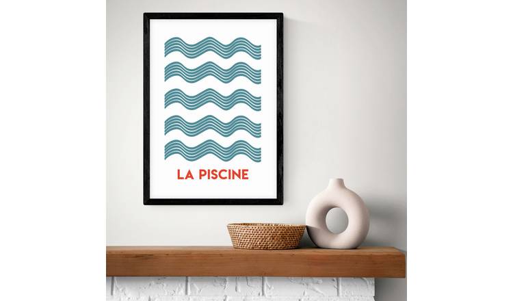 East End Prints La Piscine Black Frame Art Print - A2