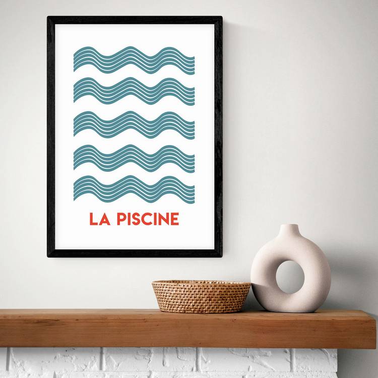 East End Prints La Piscine Black Frame Art Print - A2 0