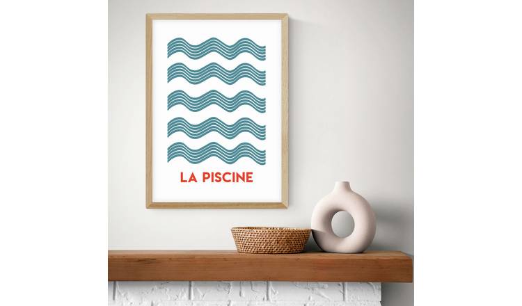 East End Prints La Piscine Oak Frame Art Print - A2