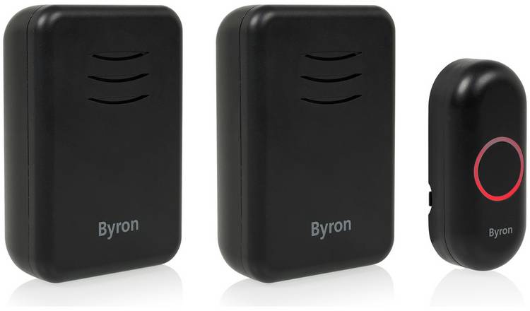 Byron DBY-22354BS Black Wireless Doorbell Kit 