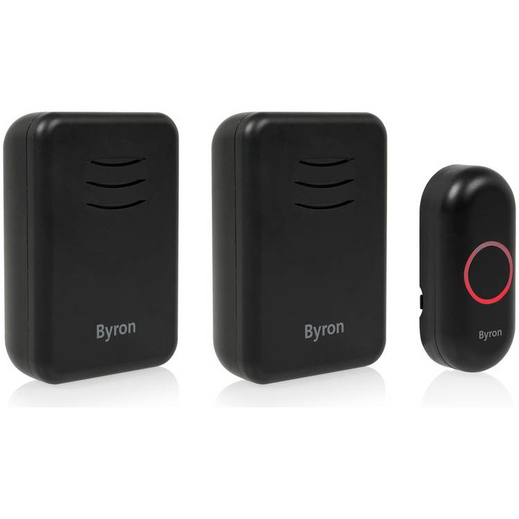 Byron DBY-22354BS Black Wireless Doorbell Kit  0
