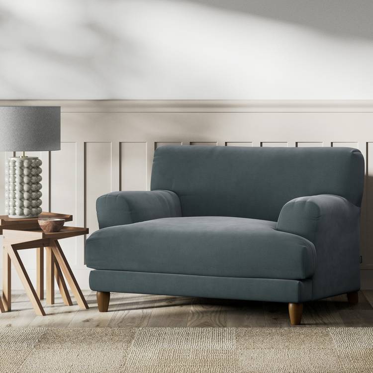 Habitat Askem Fabric Cuddle Chair - Charcoal - Dark Leg 0