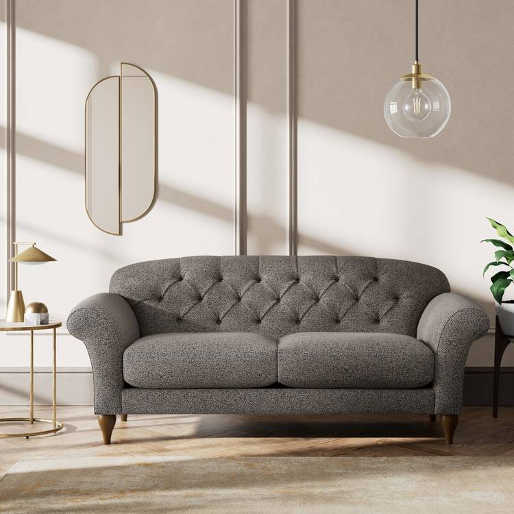Habitat Brooker Fabric  3 Seater Sofa - Charcoal - Dark Leg  0