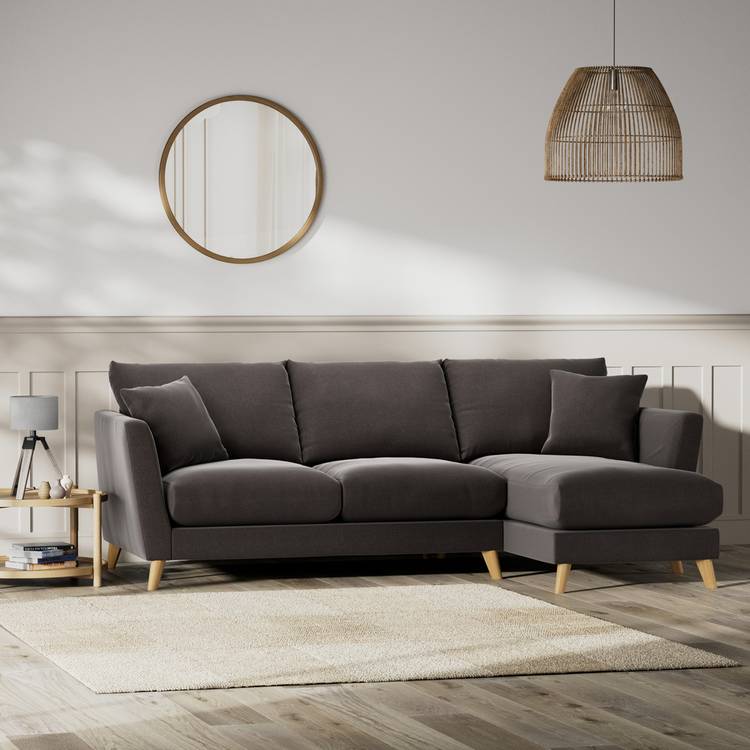 Habitat Lomond Right Hand Corner Sofa - Grey - Ash Leg 0