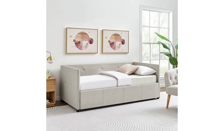 Argos Home Tamara Trundle Day Bed with 2 Mattresses- Natural