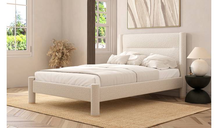 Habitat Vallero Luxe Kingsize Boucle Bed Frame - Cream