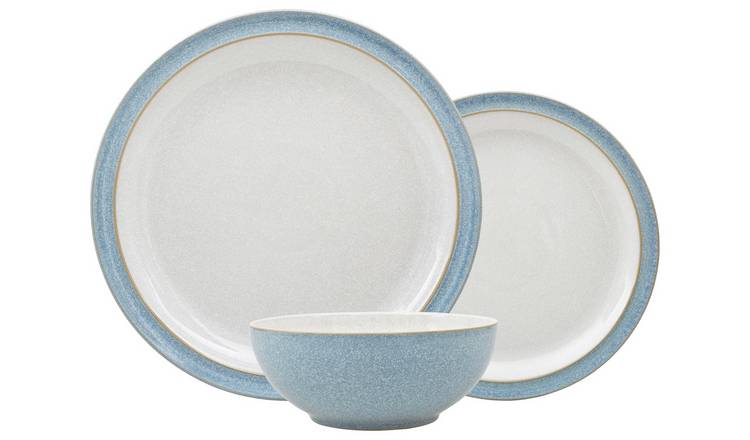 Denby Elements 12 Piece Stoneware Dinner Set - Blue & White