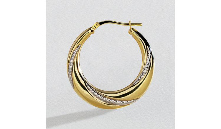 Two tone store gold hoop earrings