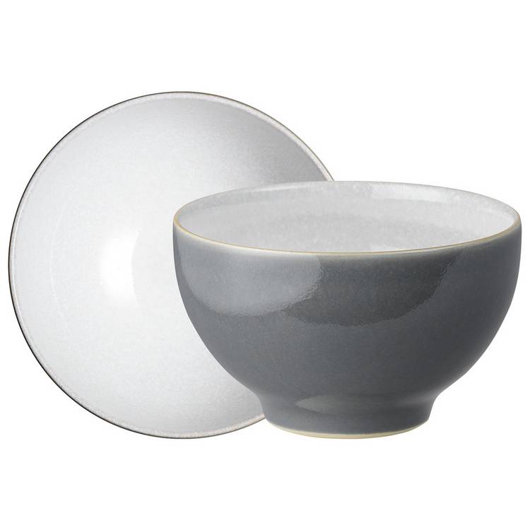 Denby Elements Set of 4 Stoneware Nibble Bowls - Fossil Grey 0