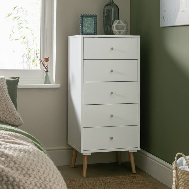 Habitat Otto 5 Drawer Tallboy - White 0