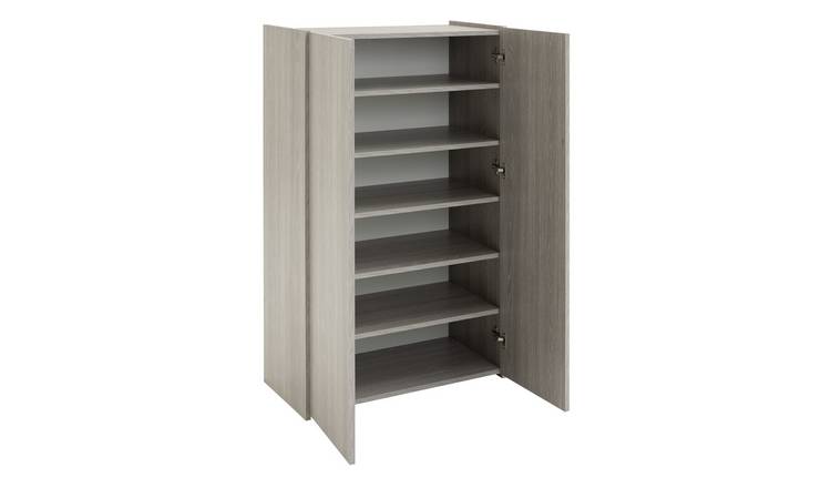 Buy Argos Home Seville 2 Door Shoe Storage Cabinet Grey Oak Shoe storage Argos