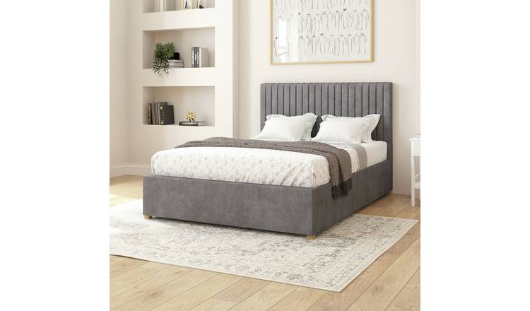 Aspire Double Velvet Adjustable Bed with Mattress - Steel