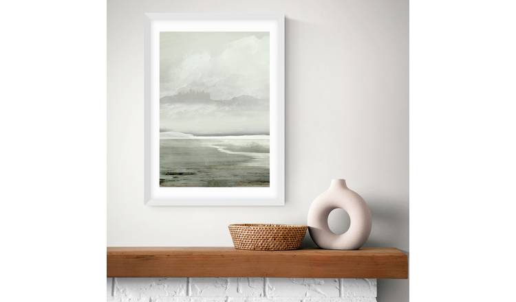 East End Prints Lakes White Frame Art Print - A3