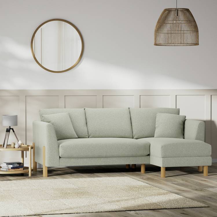 Habitat Aston Right Hand Corner Sofa - Sage Green - Ash Leg 0