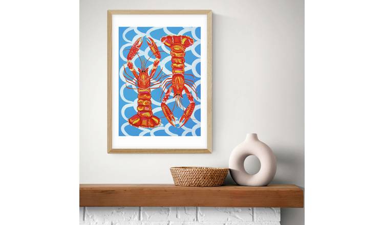 East End Prints Langoustines Oak Frame Art Print - A2