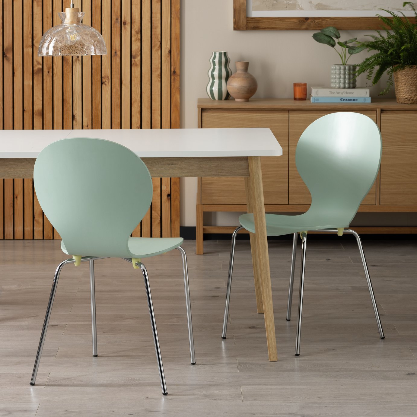 Habitat Bentwood Metal Dining Chair - Sage Green