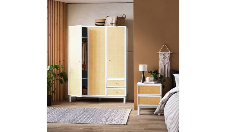 Habitat Simone 3 Door 2 Drawer Wardrobe - White & Oak