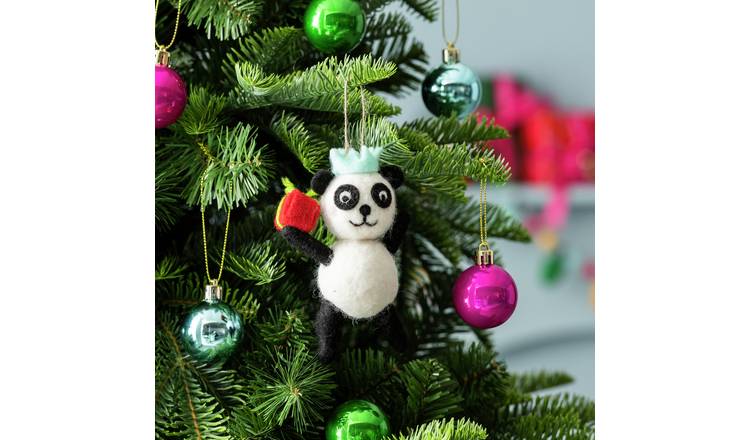 Buy Habitat Felt Panda Christmas Tree Decoration Christmas tree decorations Argos