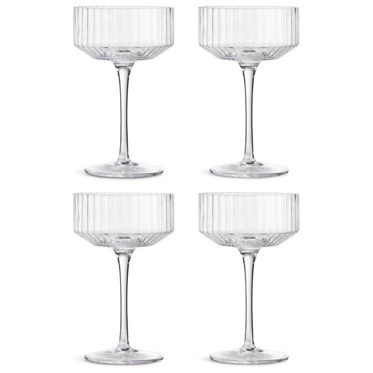 Habitat Wide Ribbed Set of 4 Champagne Coupe 0
