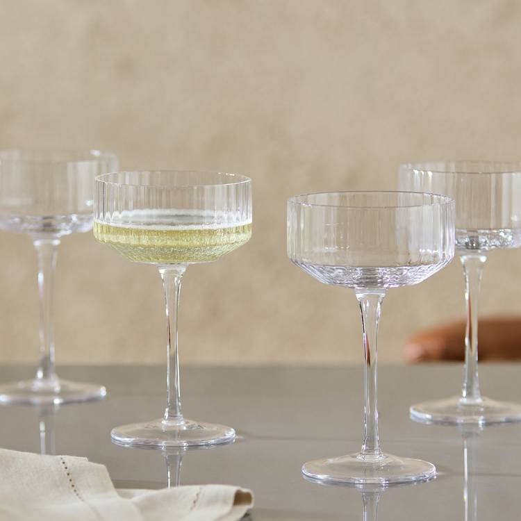 Habitat Wide Ribbed Set of 4 Champagne Coupe 0