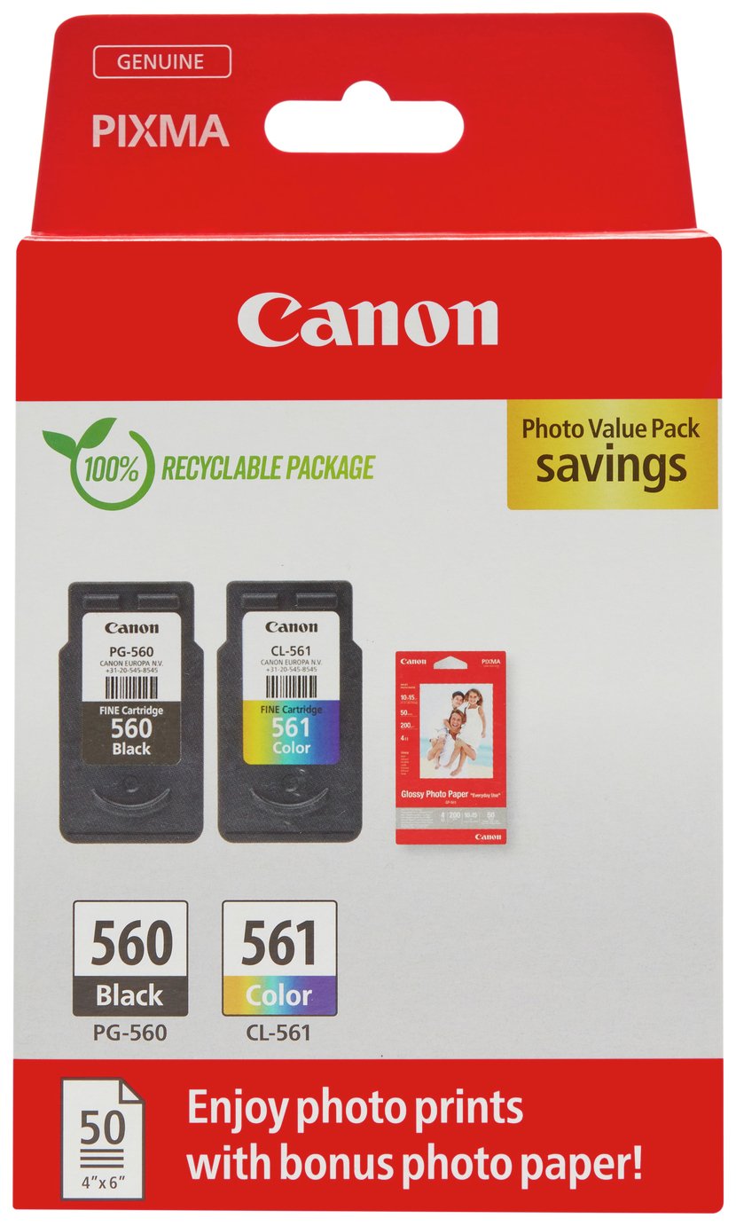 Canon PG-560 & CL-561 Ink Cartridges - Black & Colour