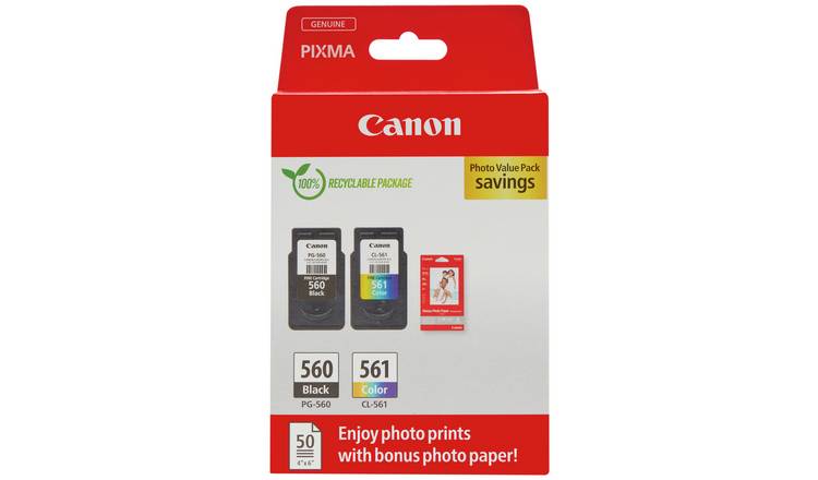 Canon PG-560 & CL-561 Ink Cartridges - Black & Colour