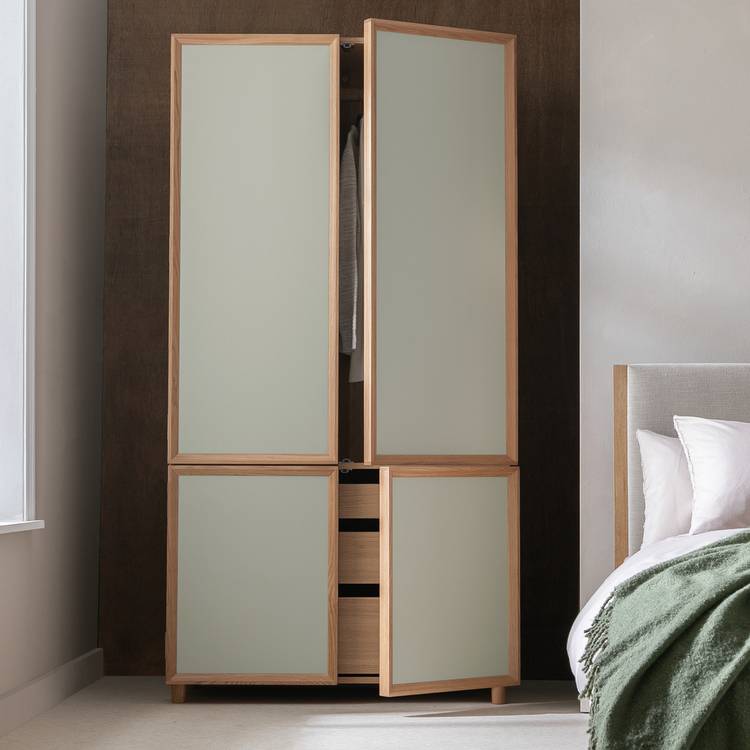 Habitat Weston 4 Door 3 Drawer Wardrobe - Grey & Oak 0