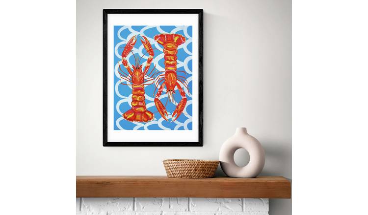 East End Prints Langoustines Black Frame Art Print - A3