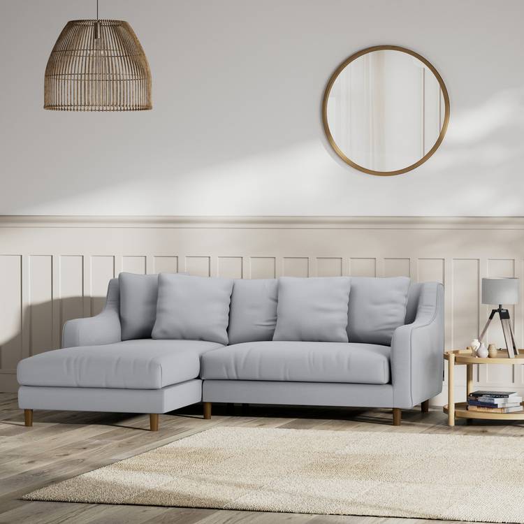 Habitat Swift Left Hand Corner Sofa - Grey - Dark Leg 0