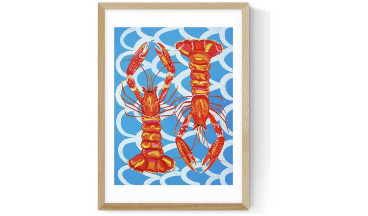 East End Prints Langoustines Oak Frame Art Print - A3