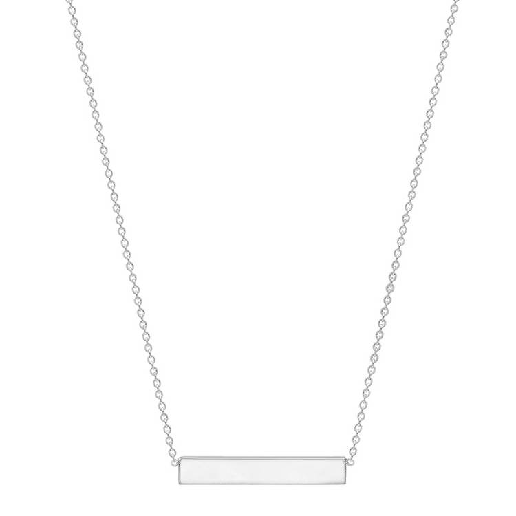 Revere Sterling Silver Personalised Bar Pendant 0