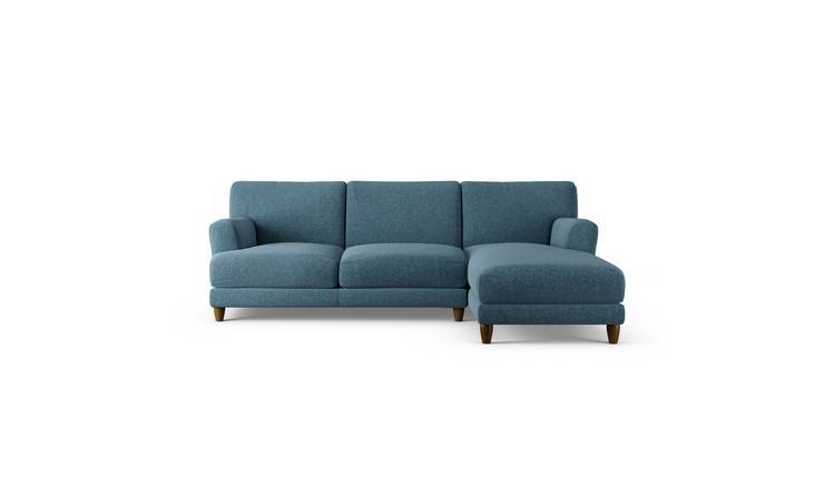 Habitat Askem Fabric Right Hand Corner Sofa - Blue -Dark Leg
