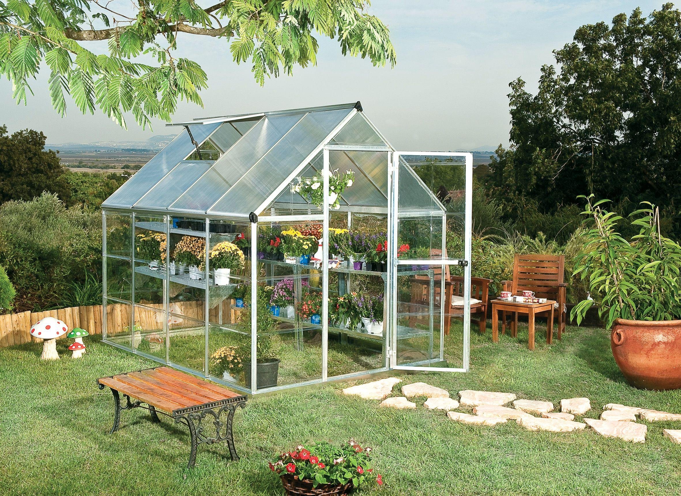 Palram - Canopia Hybrid Silver Greenhouse - 6x8ft