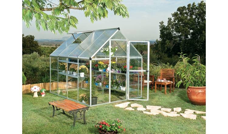 Palram - Canopia Silver Aluminium Twin-walled Greenhouse