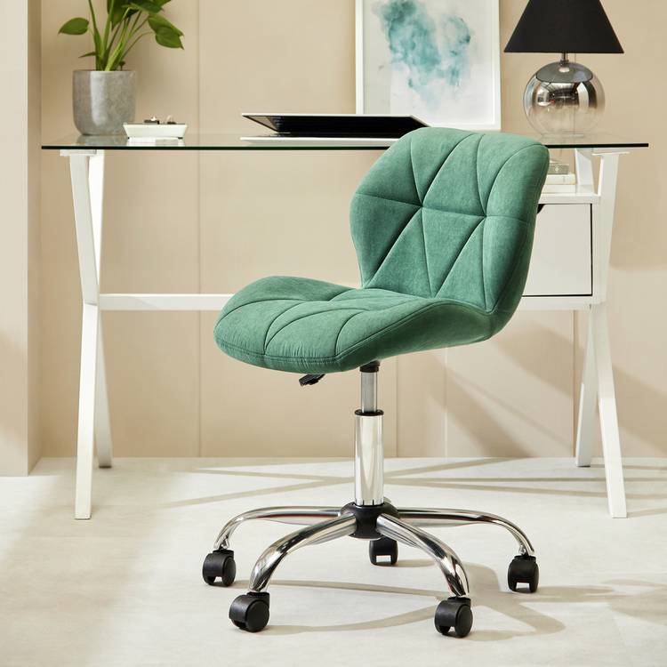 Argos Home Boutique Velvet Office Chair - Green 0