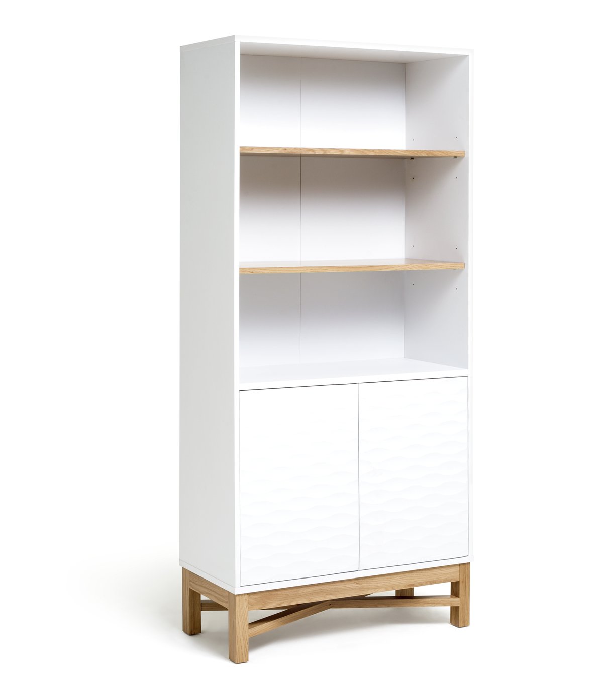 Habitat Zander Textured Bookcase - White & Oak Effect